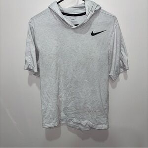 Nike Men's Light Gray Short Sleeve Hoodie